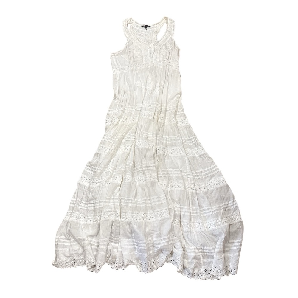 Karma highway paisley Elegant White Lace Maxi Dress L